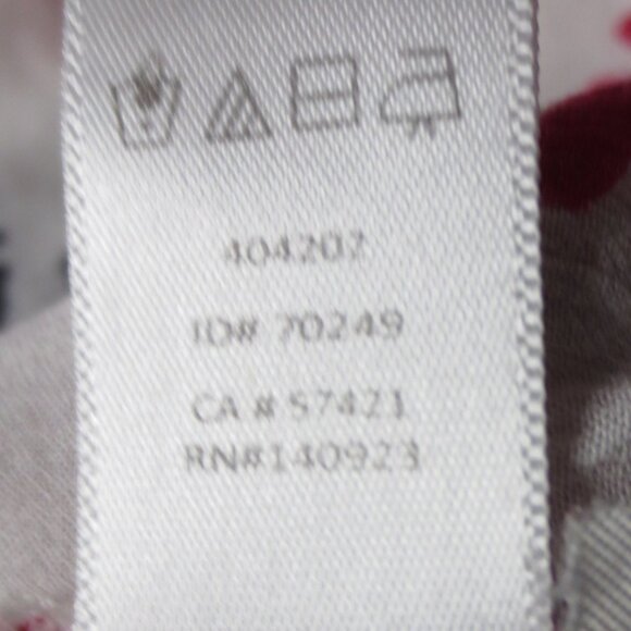 LOFT womens BLOUSE shirt SHEER floral OFF WHITE black HOT PINK career TOP SIZE S - Picture 4 of 12